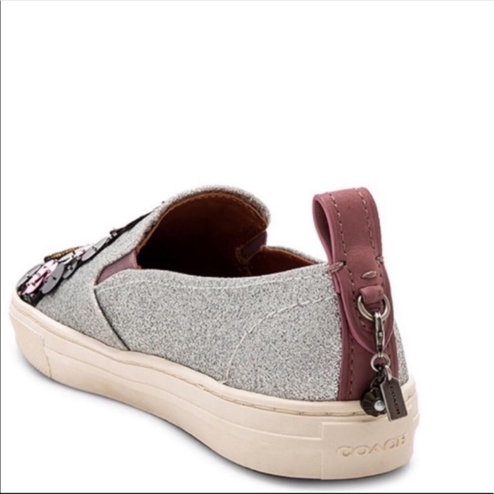 Coach Cherry Patch Silver Glitter Slipon Sneaker - image 3